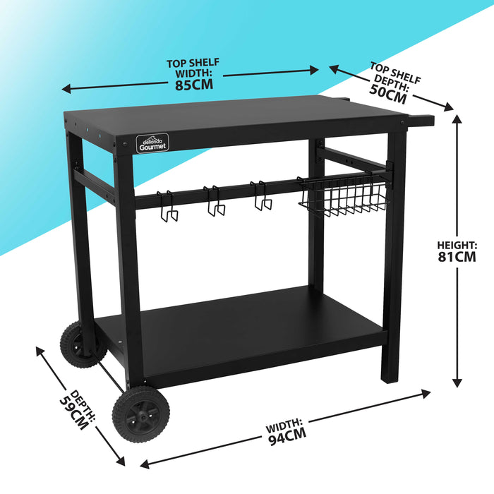 BBQ / Plancha Trolley For Outdoor Grilling/Cooking With Utensil Holder - DG45