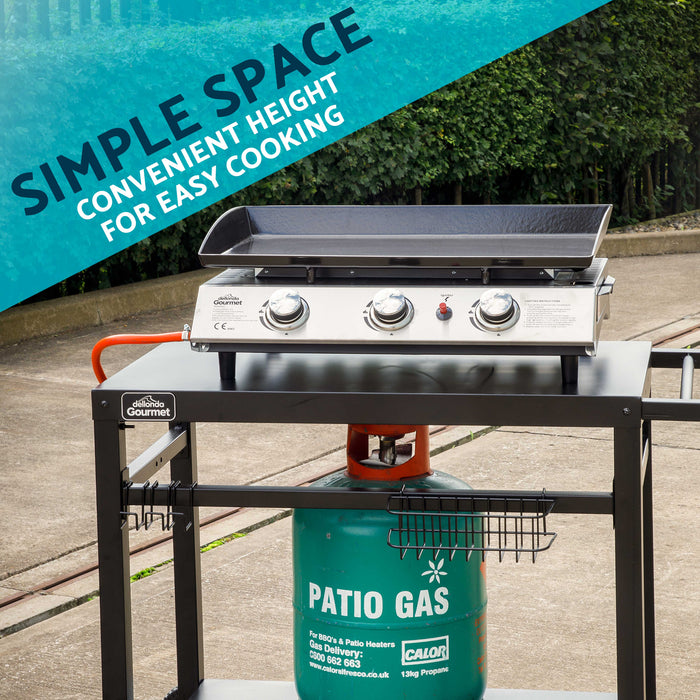 BBQ / Plancha Trolley For Outdoor Grilling/Cooking With Utensil Holder - DG45