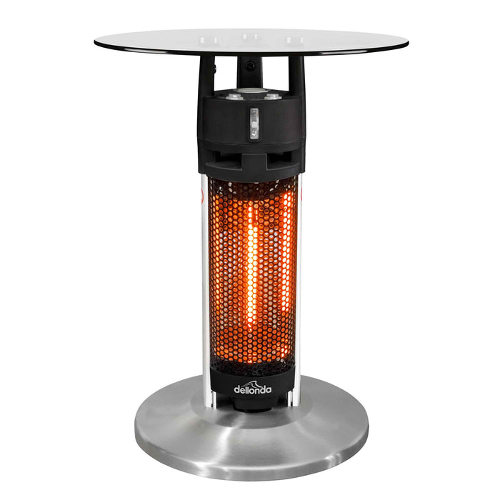 Bistro Bar Table With 1200W Patio Heater, 65cm, Black/Stainless Steel - DG62