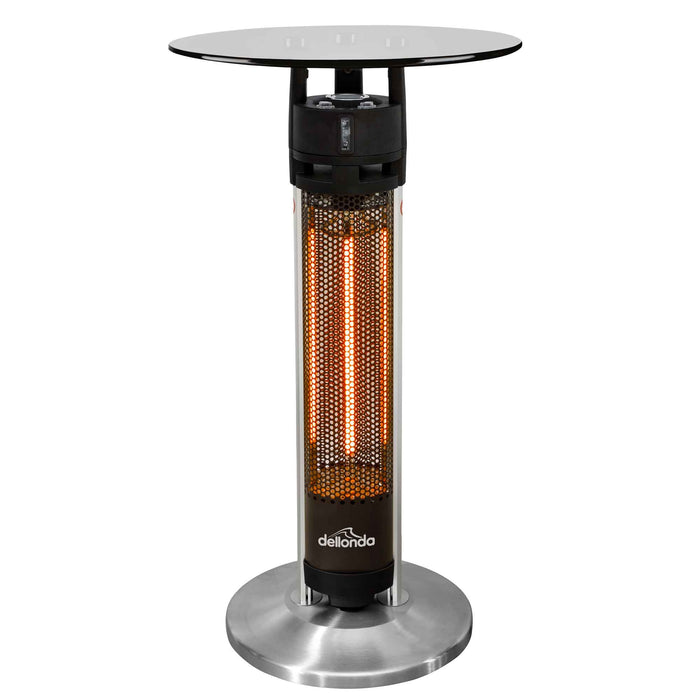 Bistro Bar Table With 1200W Patio Heater, 95cm, Black/Stainless Steel - DG63