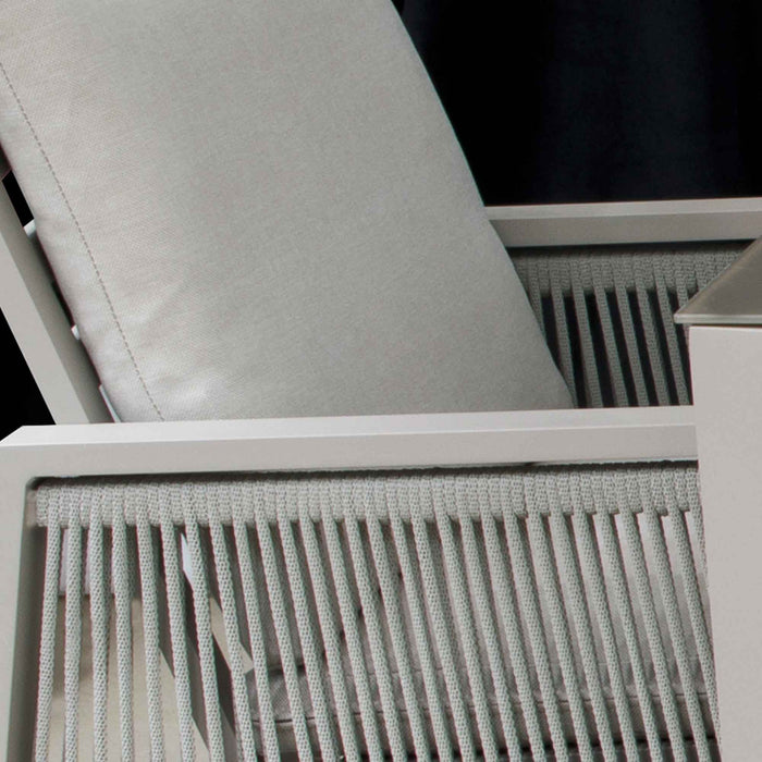 Fusion 7 Piece Outdoor Dining Set With Weatherproof Aluminium Frame, Light Grey - DG274