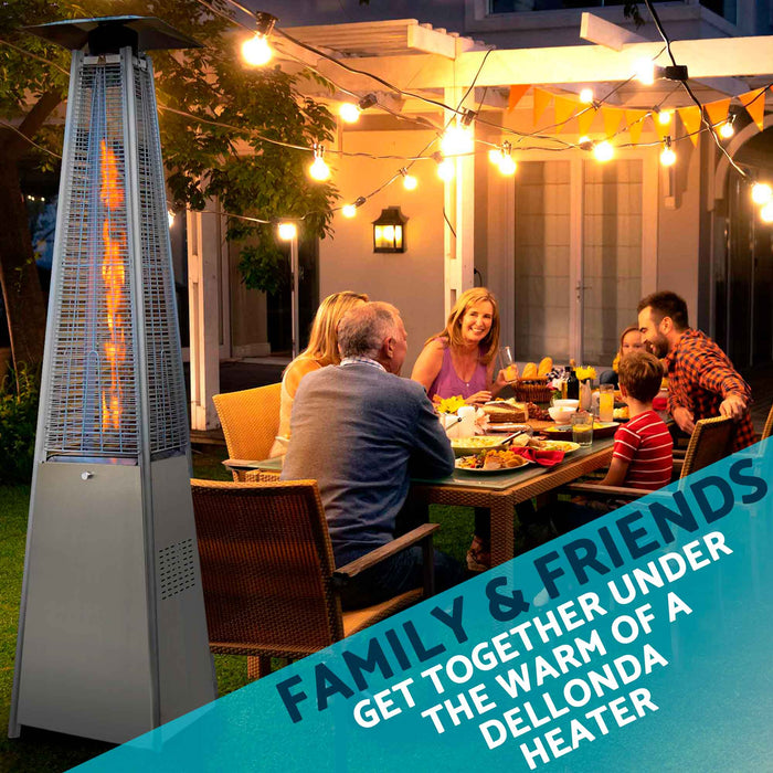 Pyramid Gas Patio Heater 13kW For Commercial & Domestic Use, Stainless Steel - DG99