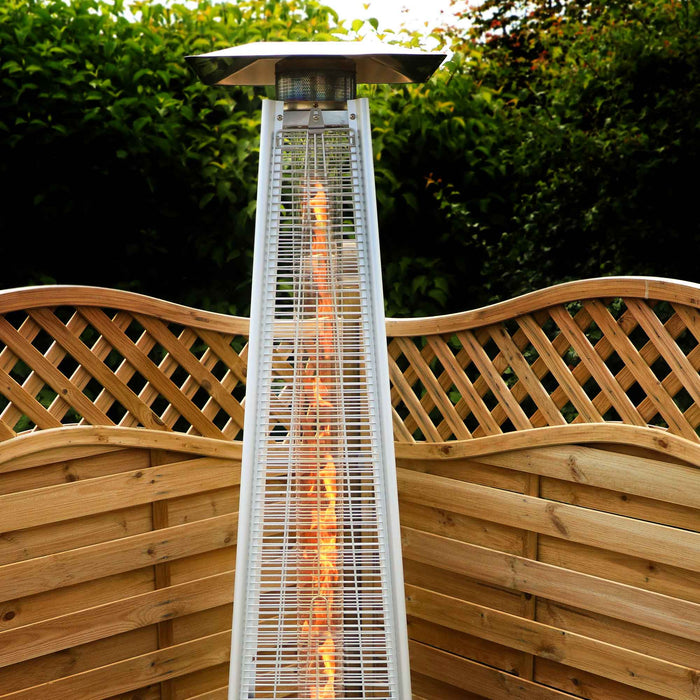 Pyramid Gas Patio Heater 13kW For Commercial & Domestic Use, With Cover, Stainless Steel - DG225