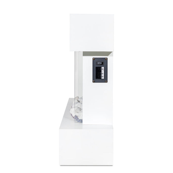 Baridi 46" Electric Fireplace, Wall Mounting with LED Flame Effects, White - DH113