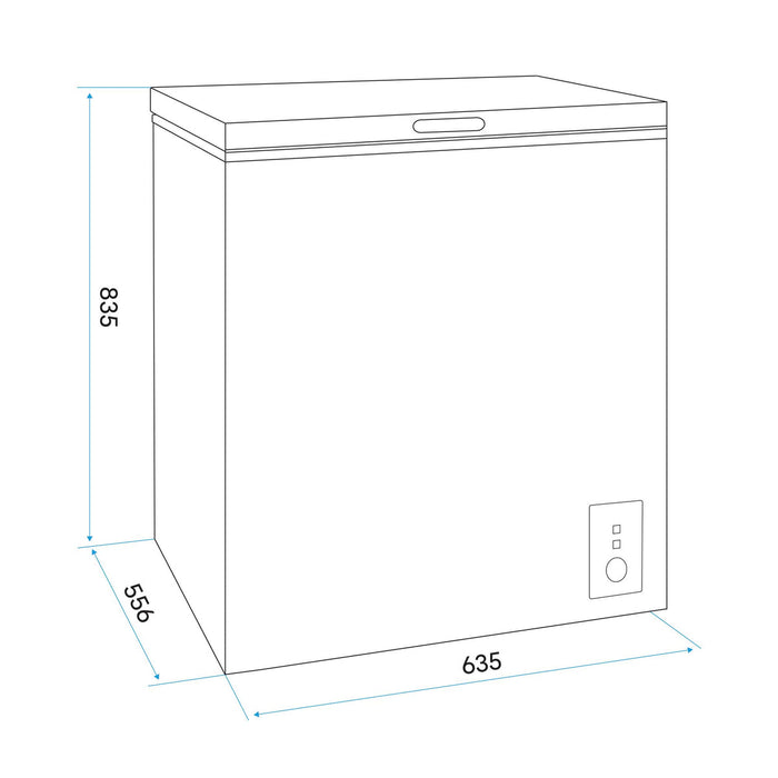 Baridi Freestanding Chest Freezer, 142L, Garage and Outbuilding Safe, Adj. Thermostat, White - DH120