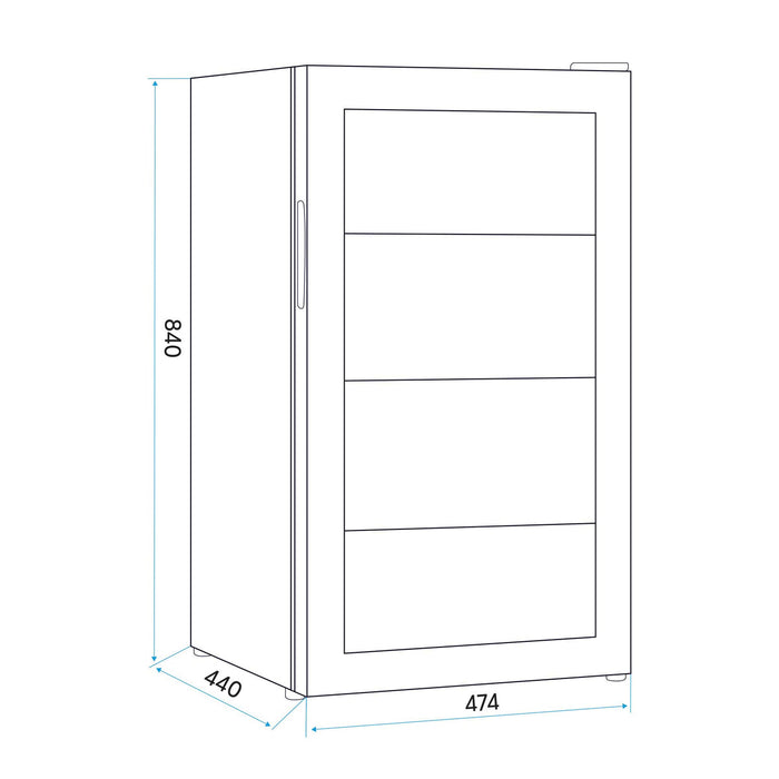 Baridi 85L Under Counter Drinks/Beer & Wine Cooler Fridge with Light - Black - DH13