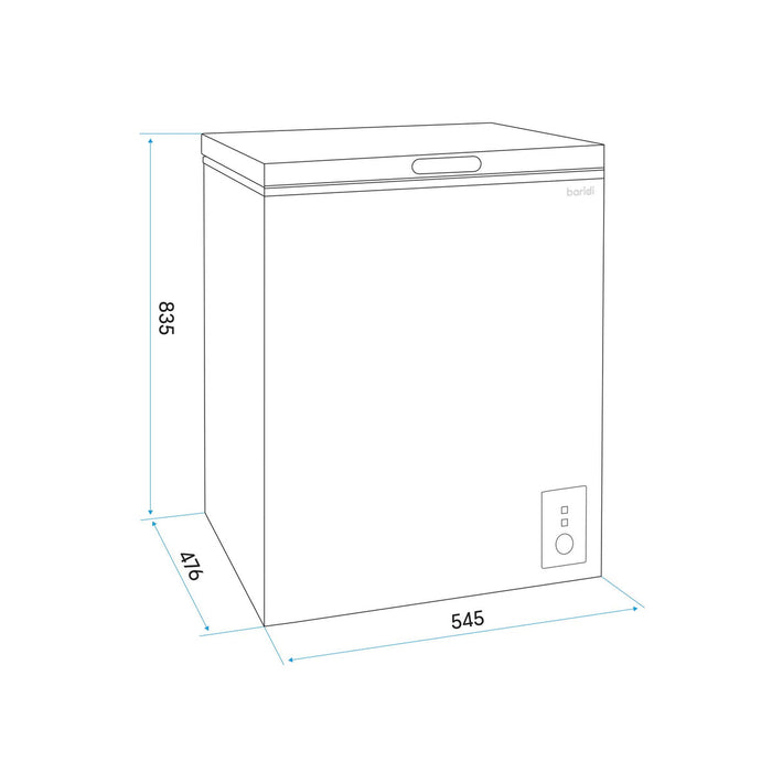 Baridi Freestanding Chest Freezer, 99L, Garage and Outbuilding Safe, Adj. Thermostat, Black - DH153
