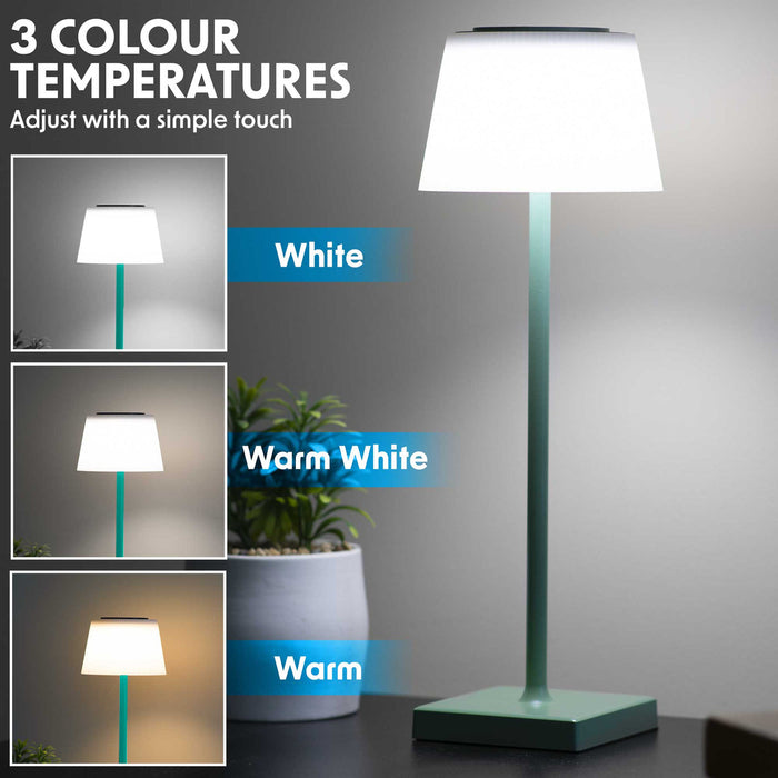 Rechargeable Table Lamp for Home, Office, Restaurants, RGB Colours - Green - DH214