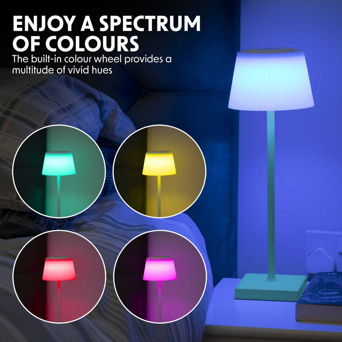 Rechargeable Table Lamp for Home, Office, Restaurants, RGB Colours - Green - DH214