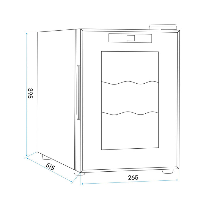 Baridi 6 Bottle Wine Cooler, Thermoelectric, 5-18°C, Touch Controls, Table Top - DH217