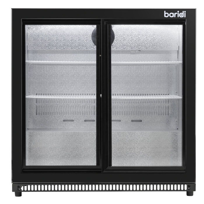 Baridi Back Bar Drinks Fridge with Hinged Double Door, 190L Capacity - DH272