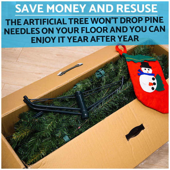 Artificial Hinged Christmas Tree, 5ft/150cm with 750+ PE Tips & PVC Interior - DH44