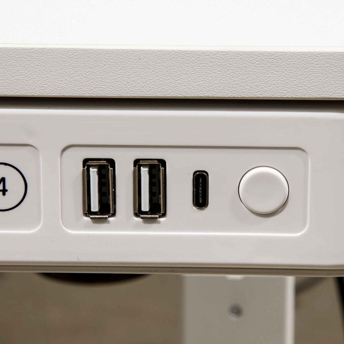 Height Adjustable Sit & Stand Desk with USB, Electric Standing, White, 1200 x 600mm - DH54