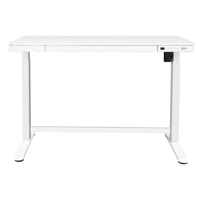 Height Adjustable Sit & Stand Desk with USB, Electric Standing, White, 1200 x 600mm - DH54