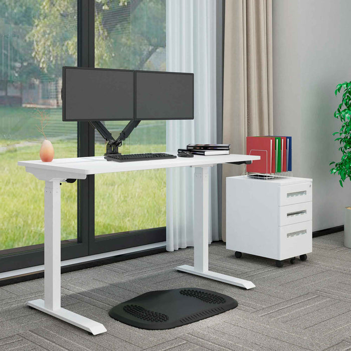 Height Adjustable Sit & Stand Desk, Electric Standing, White, 1200 x 600mm - DH56