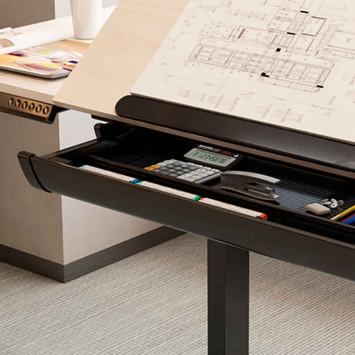 Electric Standing Drafting Desk, Drawing Sit/Stand Table with 0°-40° Tilt & Drawer - DH71