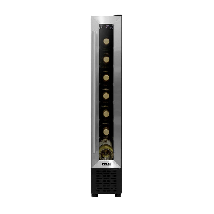 Baridi 7 Bottle 15cm Slim Wine Cooler with Digital Touch Screen Controls - Stainless Steel - DH77
