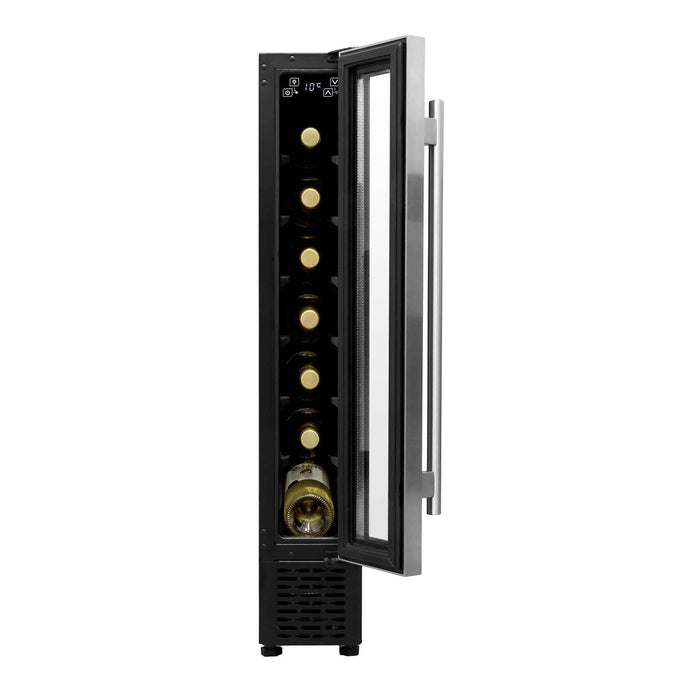 Baridi 7 Bottle 15cm Slim Wine Cooler with Digital Touch Screen Controls - Stainless Steel - DH77