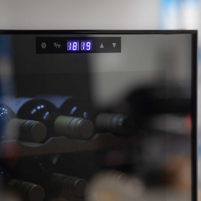 Baridi 44 Bottle Dual Zone Wine Cooler, Fridge, Touch Screen Controls, Wooden Shelves, LED - DH92