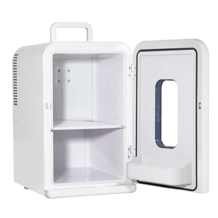Baridi 15L Mini Fridge Cooler, 12V/230V, For Makeup, Cars, Bedrooms, Camping, White - DH94