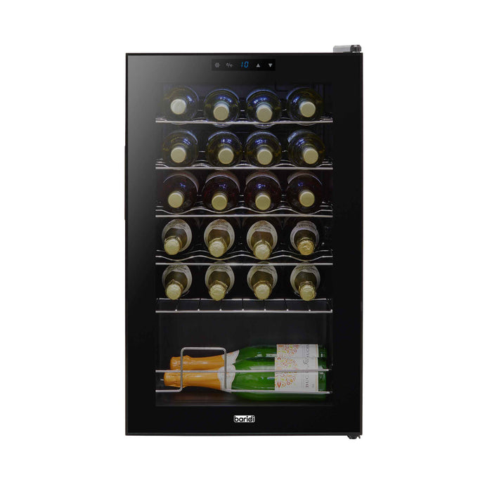 Baridi 24 Bottle Wine Cooler Fridge with Digital Touch Screen Controls & LED Light, Black - DH9