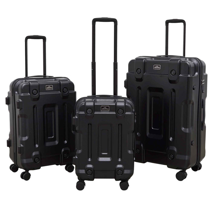 3-Piece Lightweight ABS/PC Luggage Set with TSA Locks - 20", 24", 28" - Black - DL10