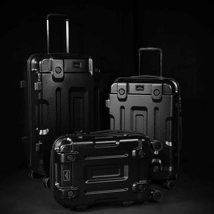 3-Piece Lightweight ABS/PC Luggage Set with TSA Locks - 20", 24", 28" - Black - DL10