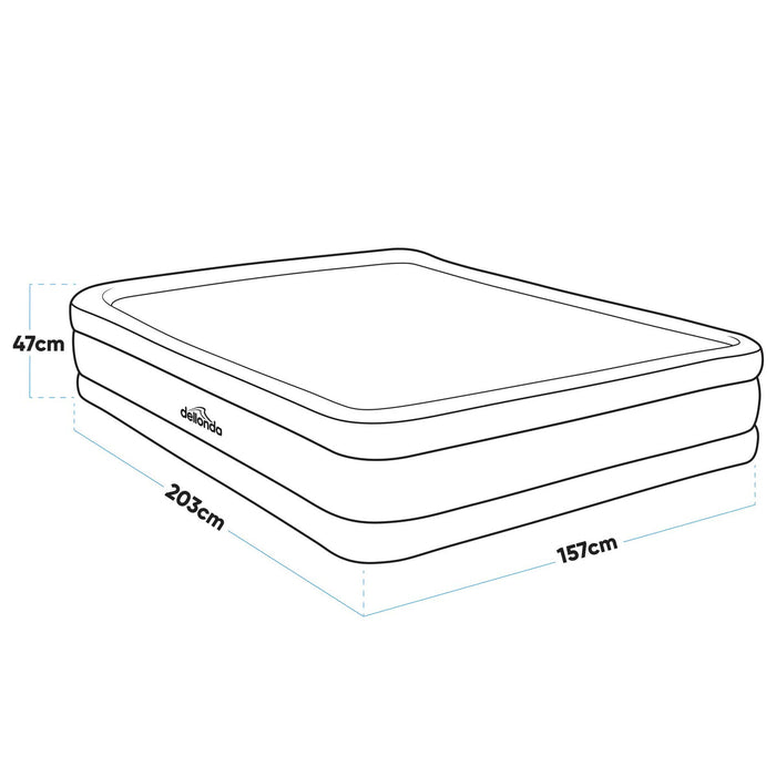 Queen Size High-Raised Air Bed with Removable Electric Pump & Carry Bag - DL145