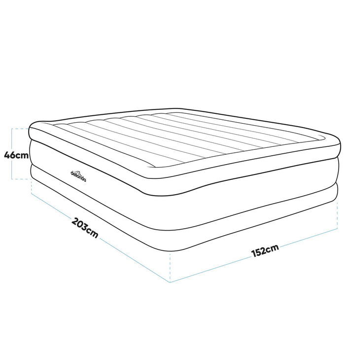 Queen Size High-Raised Air Bed with Built-In Electric Pump & Carry Bag - DL147