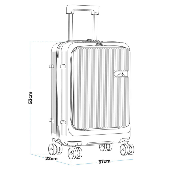 Dellonda 20" Cabin Size Luggage with Laptop Compartments, Dual TSA Lock, USB & 4 360° Wheels - DL157