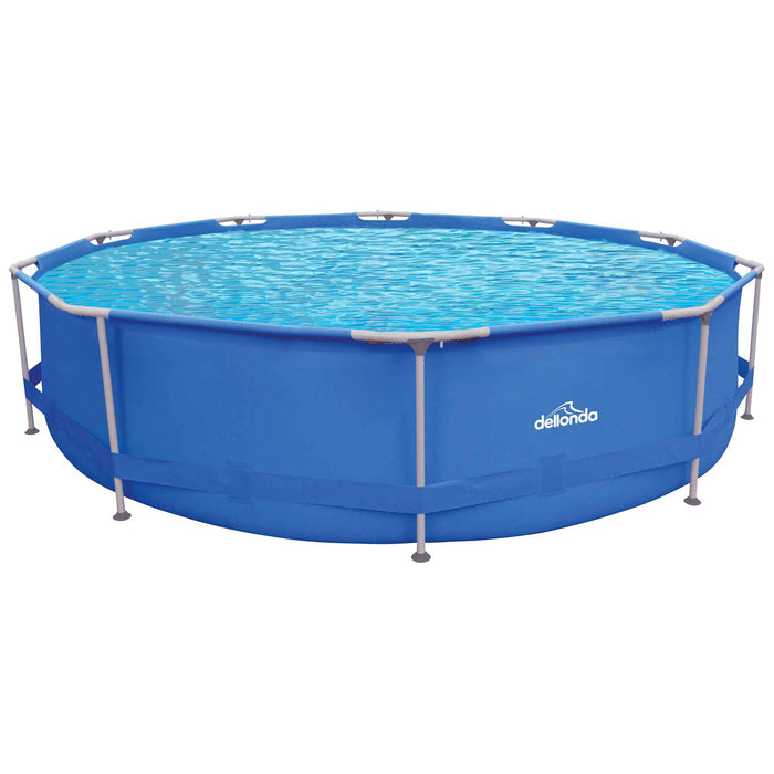 12ft Steel Frame Swimming Pool Round With Accessories, Blue - DL138
