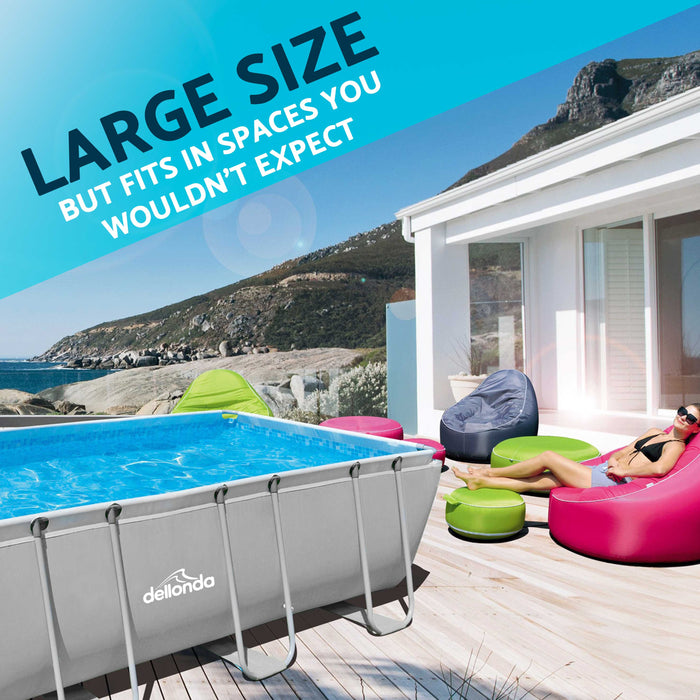 13ft Deluxe Steel Frame Swimming Pool Rectangular With Accessories - DL139