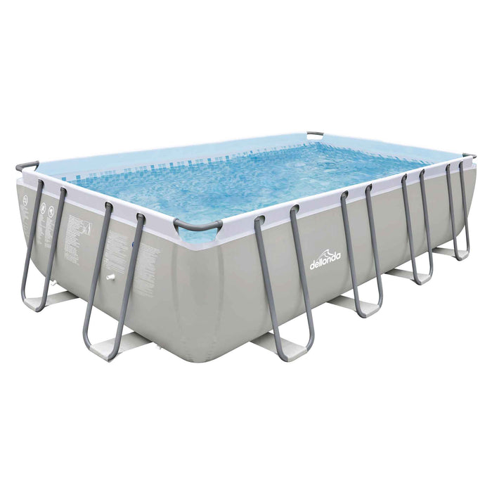 18ft Deluxe Steel Frame Swimming Pool, Rectangular With Accessories - DL140