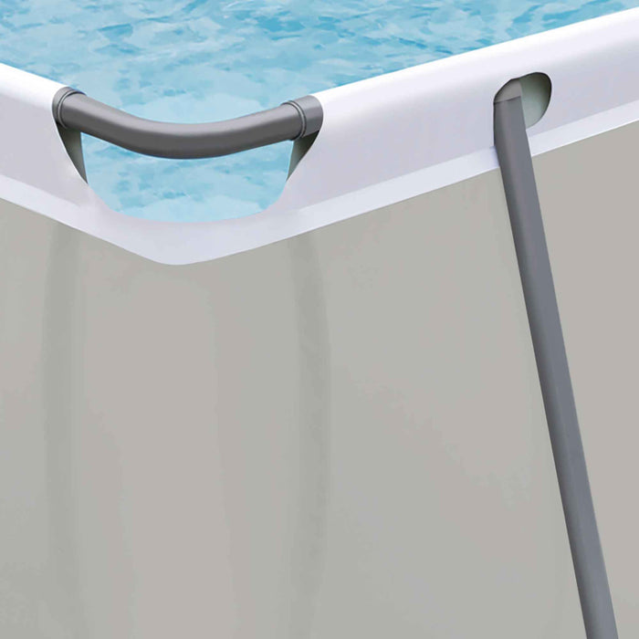 18ft Deluxe Steel Frame Swimming Pool, Rectangular With Accessories - DL140
