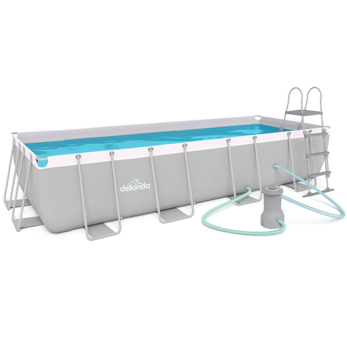 18ft Deluxe Steel Frame Swimming Pool, Rectangular With Accessories - DL140