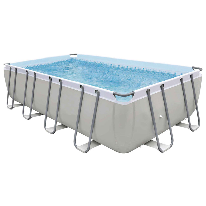 18ft Deluxe Steel Frame Swimming Pool, Rectangular With Accessories - DL140