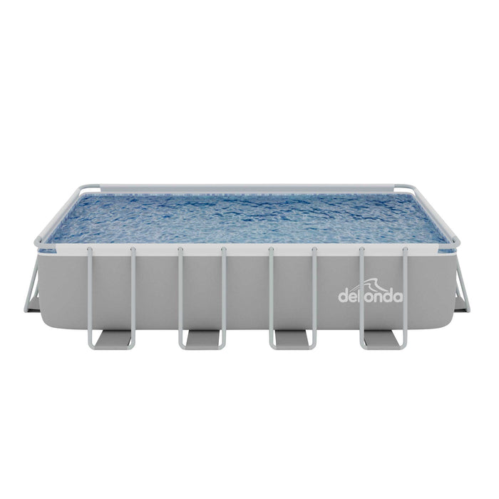 18ft Deluxe Steel Frame Swimming Pool, Rectangular With Filter Pump - DL22