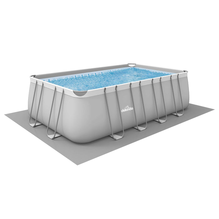 18ft Deluxe Steel Frame Swimming Pool, Rectangular With Accessories - DL140