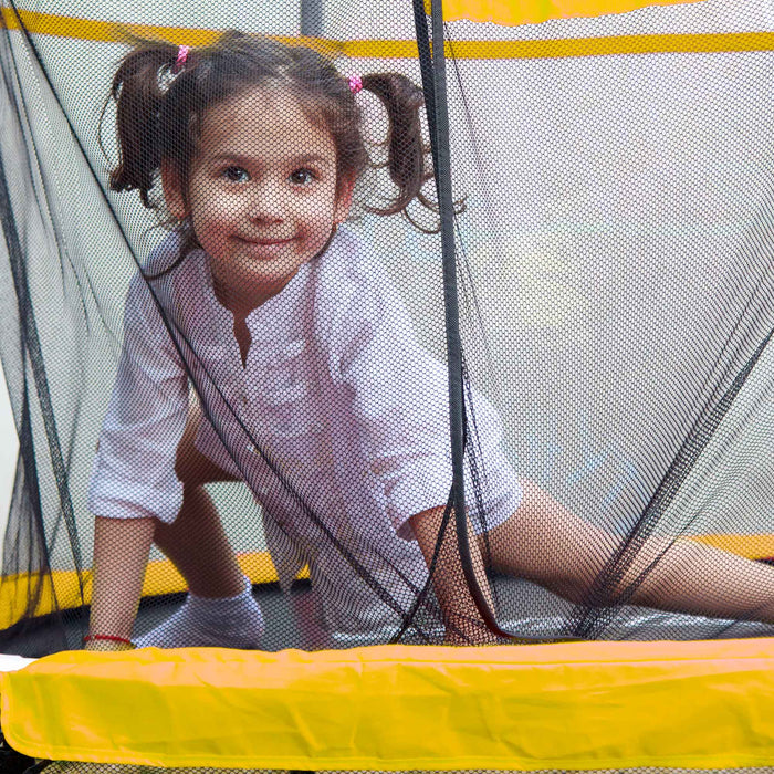 55" Mini Kids Trampoline With Safety Enclosure Net - DL65