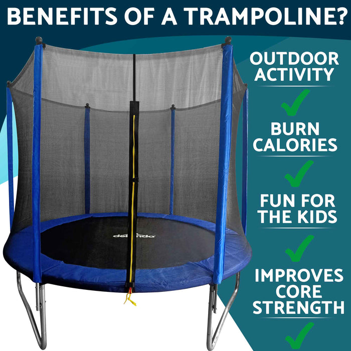 8ft Heavy-Duty Outdoor Trampoline For Kids With Safety Enclosure Net - DL67