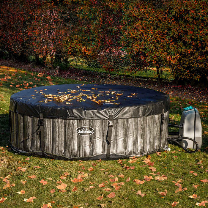 4-6 Person Inflatable Hot Tub Spa With Smart Pump - Wood Effect - DL89