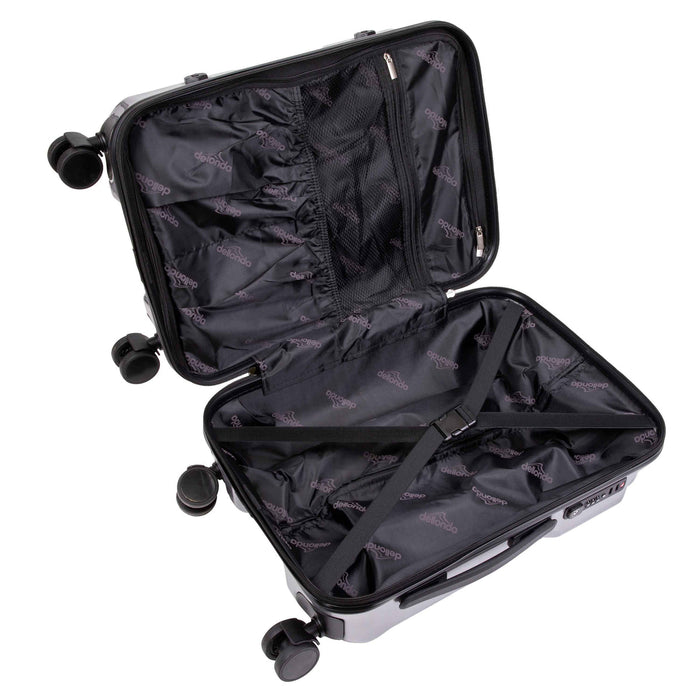 3-Piece Lightweight Luggage Set with TSA Lock, ABS/PC - 20", 24", 28" - Silver - DL9