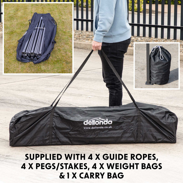 Premium 3x3m Pop-Up Gazebo, Heavy Duty, Water Resistant, Carry Bag, Stakes & Weight Bags - Blue - DG131